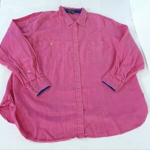 Lauren Ralph Lauren Linen Long Sleeve Button Up Shirt